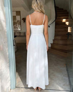 Vyla™ Romantic Ruched Tie-Strap Dress