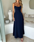Vyla™ Romantic Ruched Tie-Strap Dress