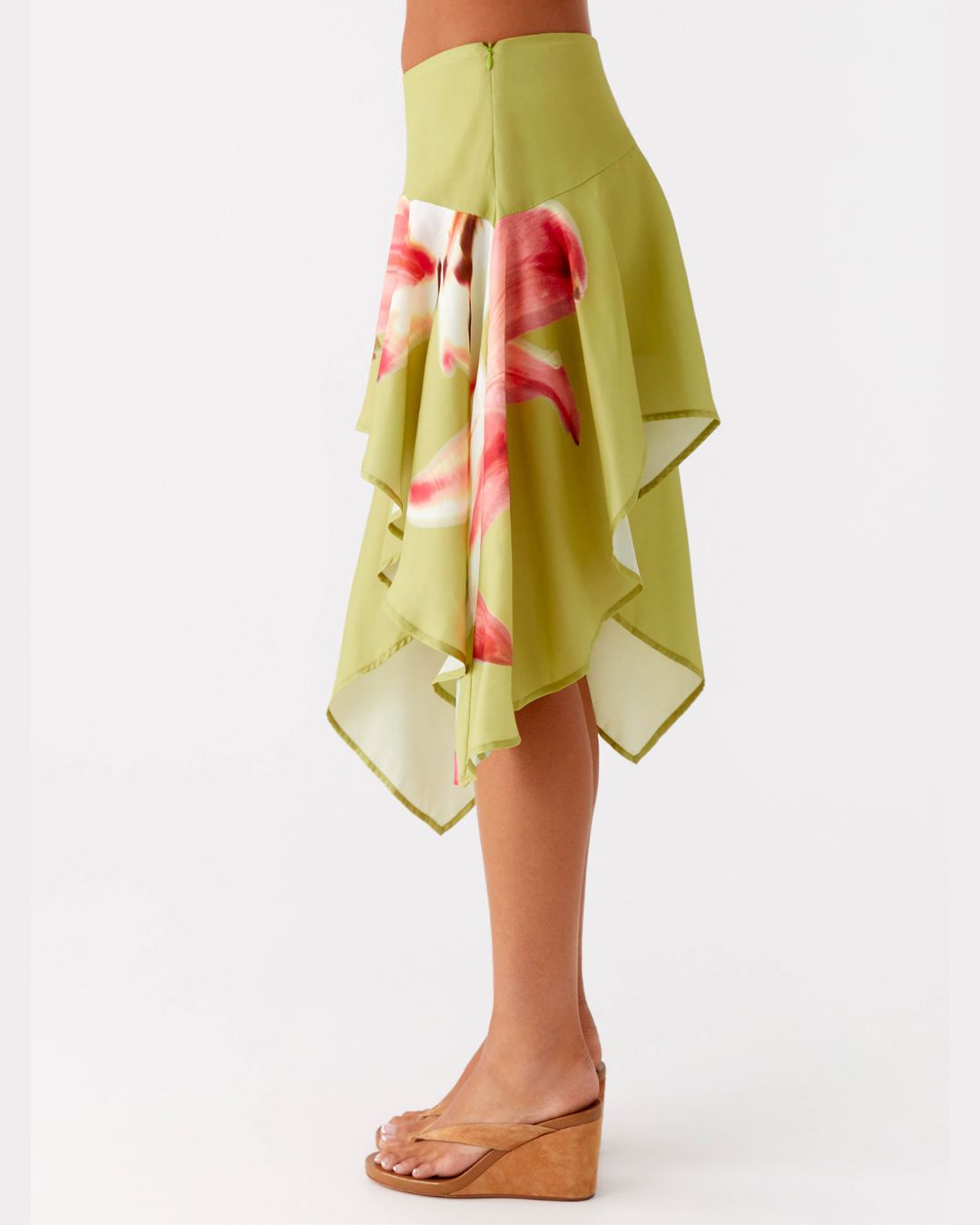 Vyla™ High-Waisted Asymmetrical A-Line Midi Skirt