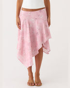 Vyla™ High-Waisted Asymmetrical A-Line Midi Skirt