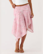 Vyla™ High-Waisted Asymmetrical A-Line Midi Skirt