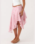 Vyla™ High-Waisted Asymmetrical A-Line Midi Skirt