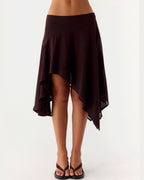 Vyla™ High-Waisted Asymmetrical A-Line Midi Skirt