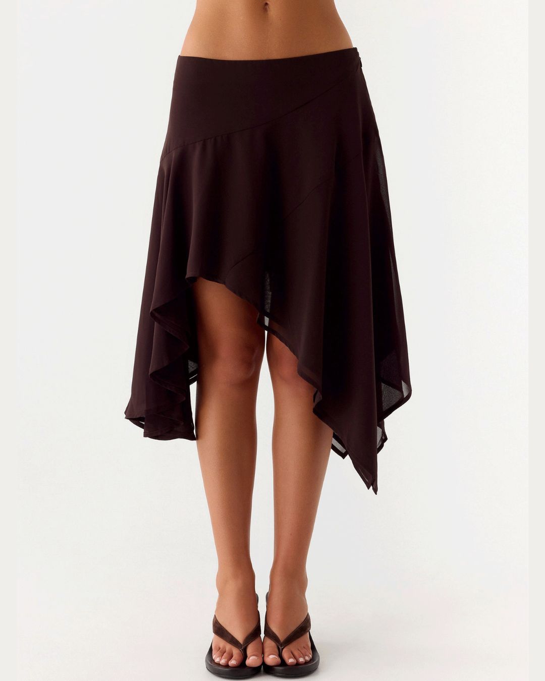 Vyla™ High-Waisted Asymmetrical A-Line Midi Skirt