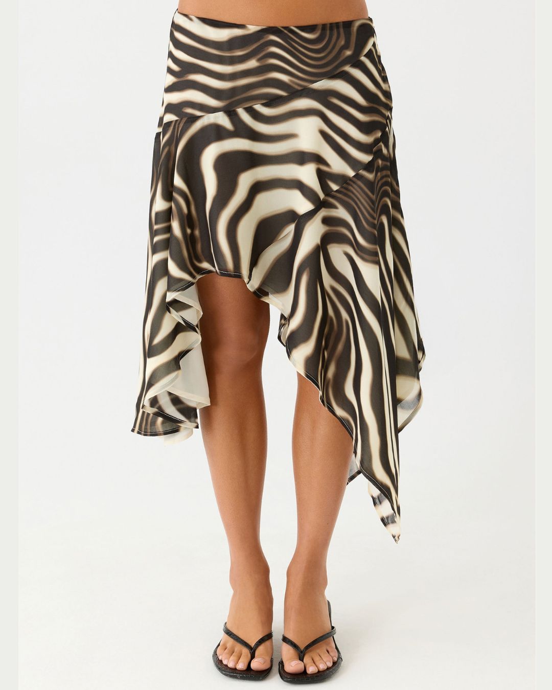 Vyla™ High-Waisted Asymmetrical A-Line Midi Skirt