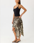Vyla™ High-Waisted Asymmetrical A-Line Midi Skirt