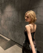 Vyla™ Contrast Lace Leopard Cami Maxi Dress