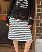 Vyla™ Vintage Lace Trim Layering Midi Skirt