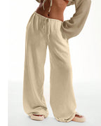 Vyla™ Casual Wide Leg Sweatpants Drawstring Lounge Pants