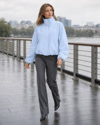 Vyla™ Cropped Stand Collar Windbreaker Jacket