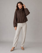 Vyla™ Cropped Stand Collar Windbreaker Jacket