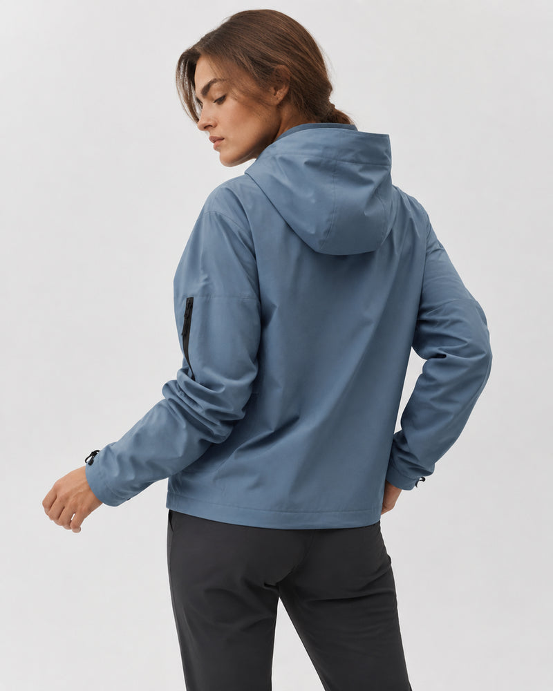 Vyla Half-Zip Hooded Rain Jacket