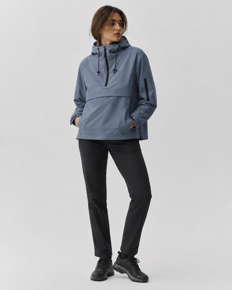 Vyla Half-Zip Hooded Rain Jacket
