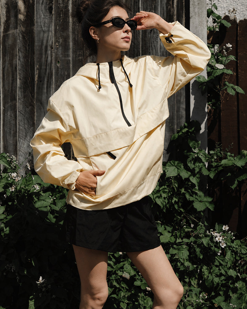 Vyla Half-Zip Hooded Rain Jacket