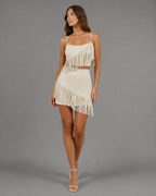 Vyla™ Fringe Trim Cami Top & Mini Skirt Set