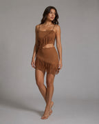 Vyla™ Fringe Trim Cami Top & Mini Skirt Set