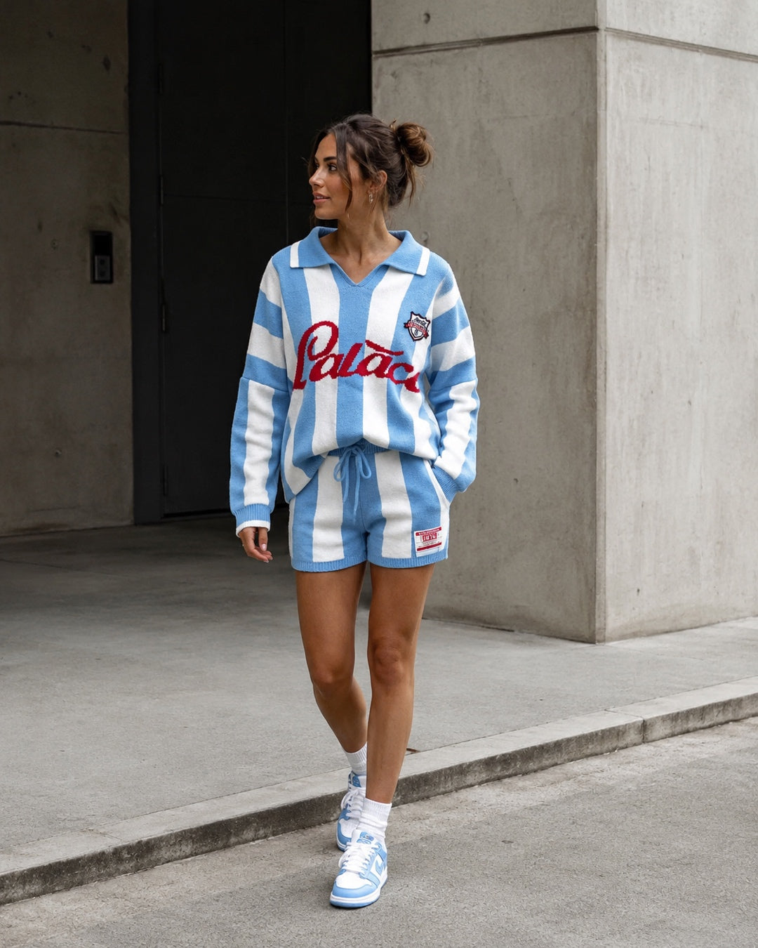 Vyla™ Striped Knit Polo Top & Shorts Set