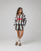 Vyla™ Striped Knit Polo Top & Shorts Set