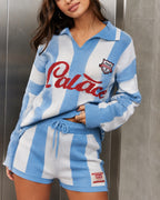 Vyla™ Striped Knit Polo Top & Shorts Set