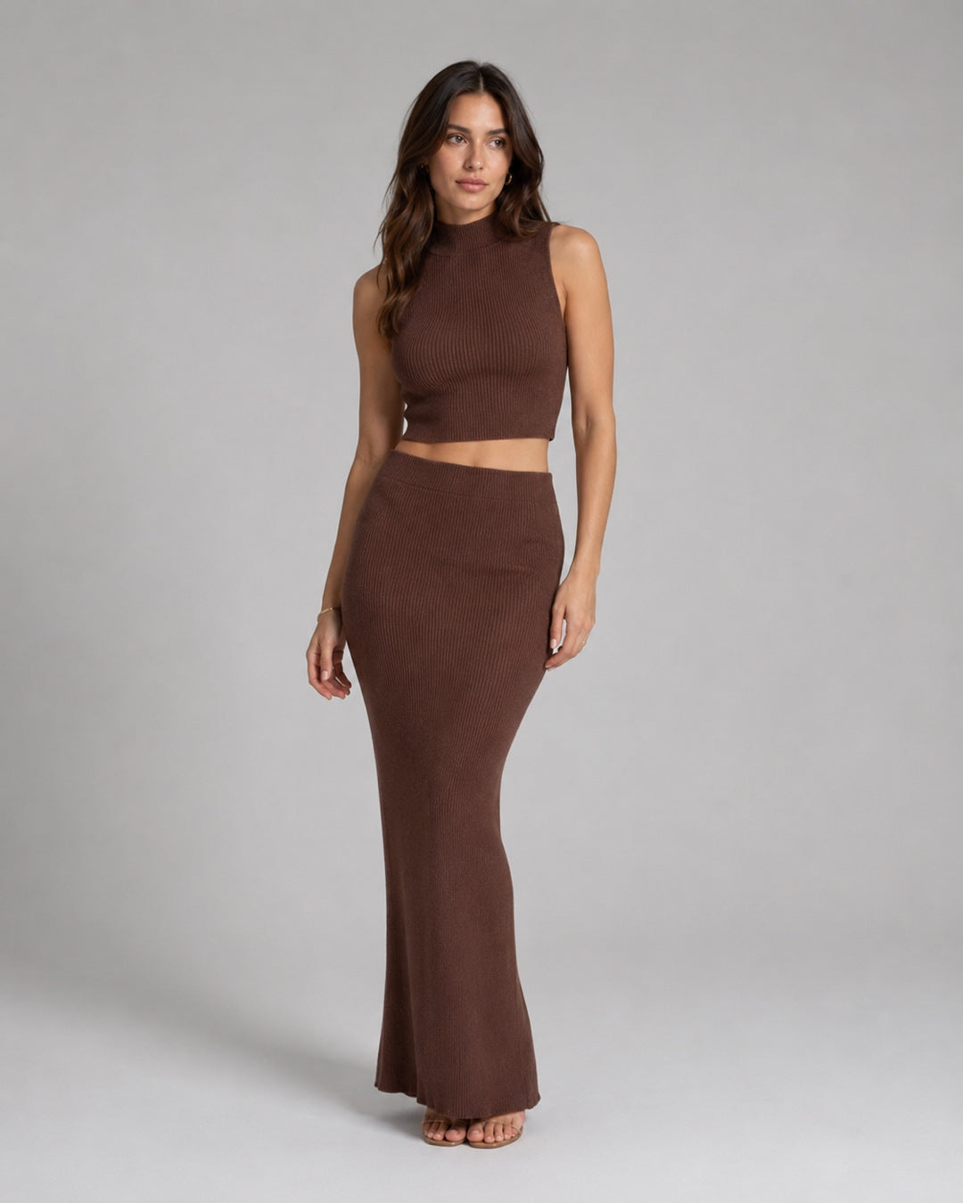 Vyla™ Turtleneck Sleeveless Knit Skirt Set