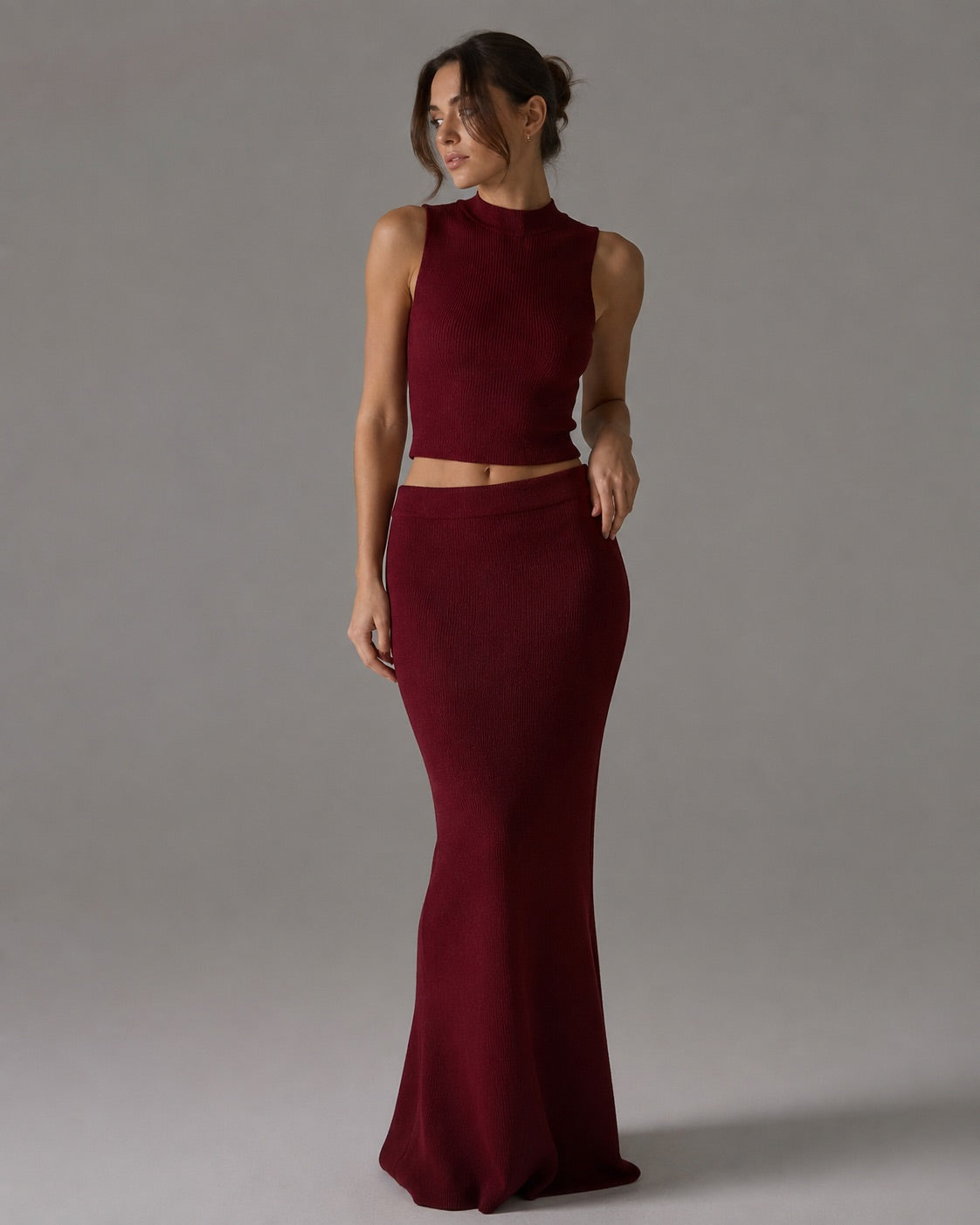 Vyla™ Turtleneck Sleeveless Knit Skirt Set