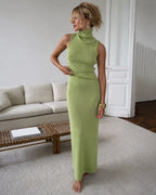 Vyla™ Turtleneck Sleeveless Knit Skirt Set