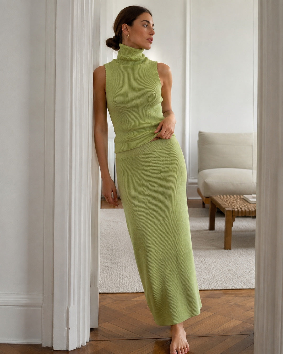 Vyla™ Turtleneck Sleeveless Knit Skirt Set