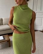 Vyla™ Turtleneck Sleeveless Knit Skirt Set