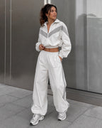 Vyla™ Retro Color-Block Zip-Up Tracksuit Set