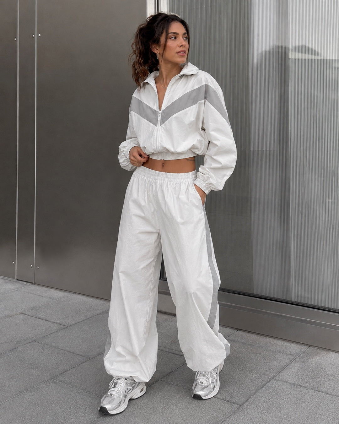 Vyla™ Retro Color-Block Zip-Up Tracksuit Set