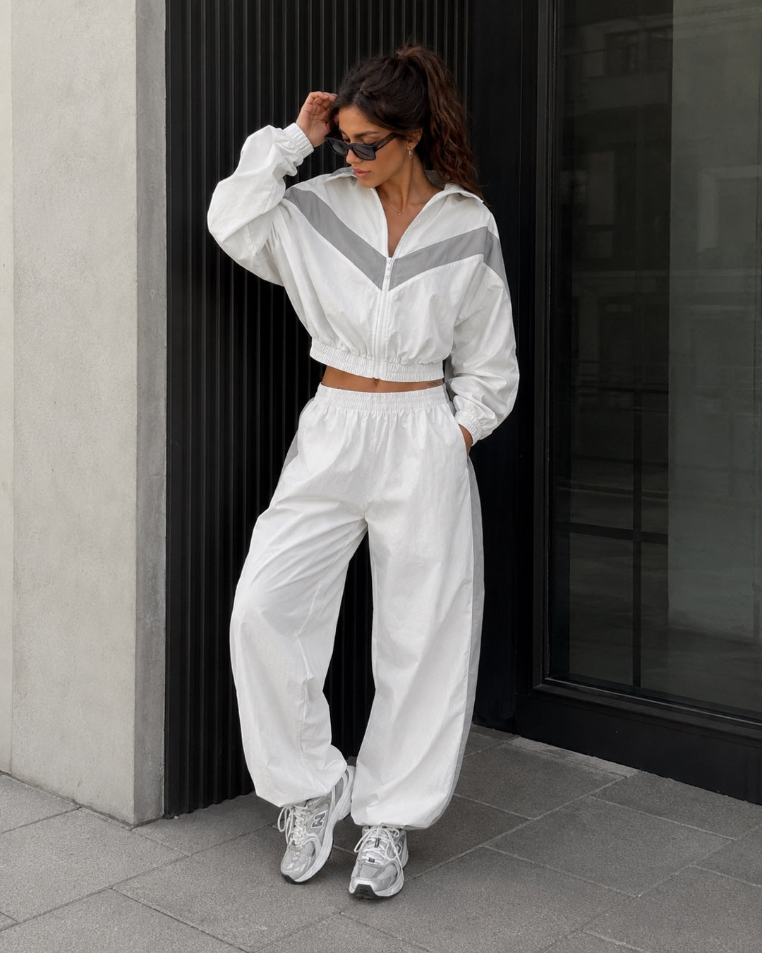 Vyla™ Retro Color-Block Zip-Up Tracksuit Set