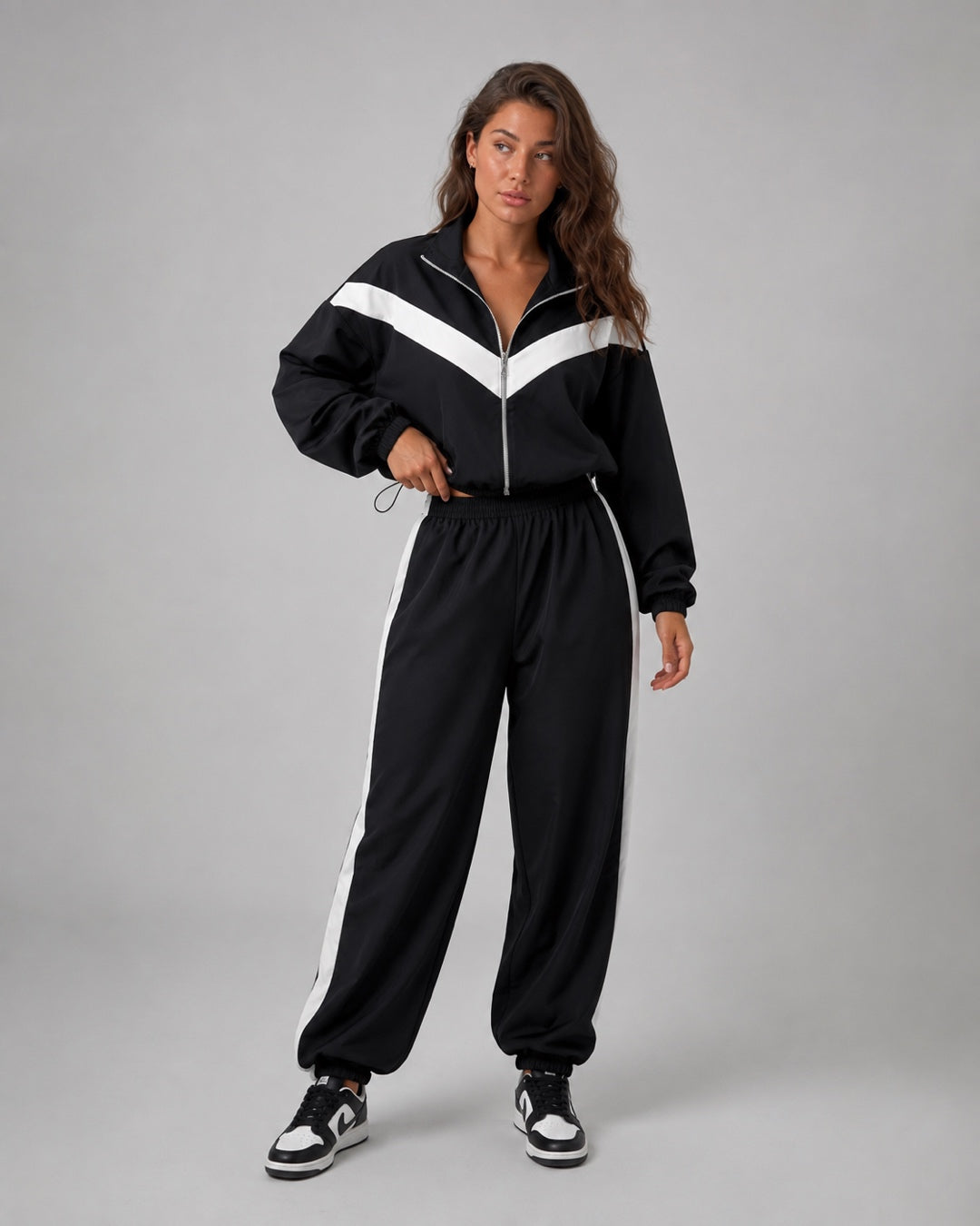Vyla™ Retro Color-Block Zip-Up Tracksuit Set