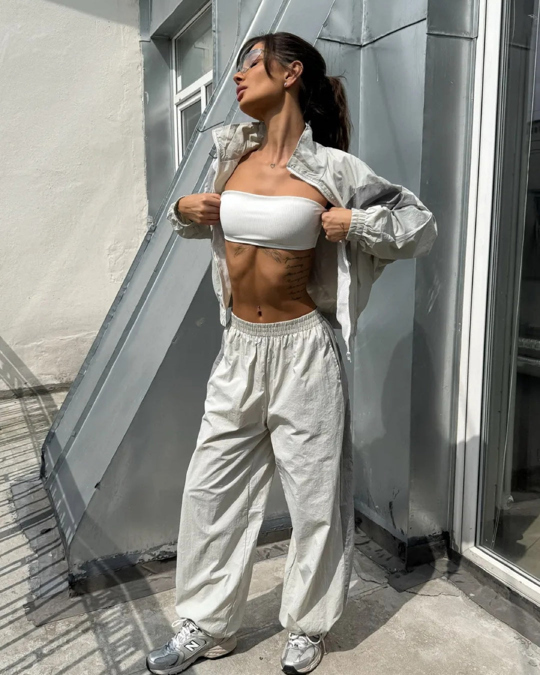 Vyla™ Retro Color-Block Zip-Up Tracksuit Set