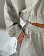 Vyla™ Retro Color-Block Zip-Up Tracksuit Set