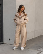 Vyla™ Retro Color-Block Zip-Up Tracksuit Set