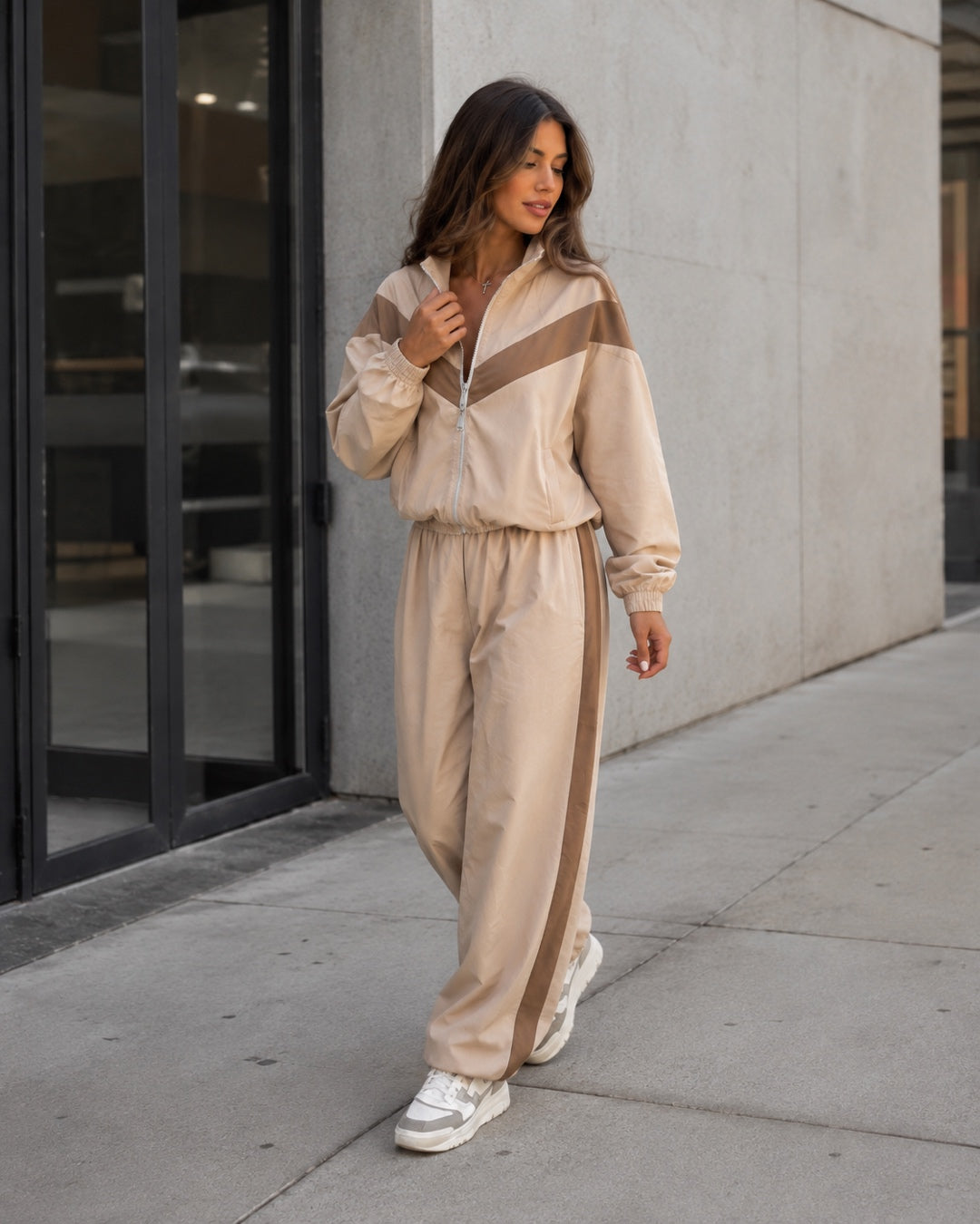 Vyla™ Retro Color-Block Zip-Up Tracksuit Set