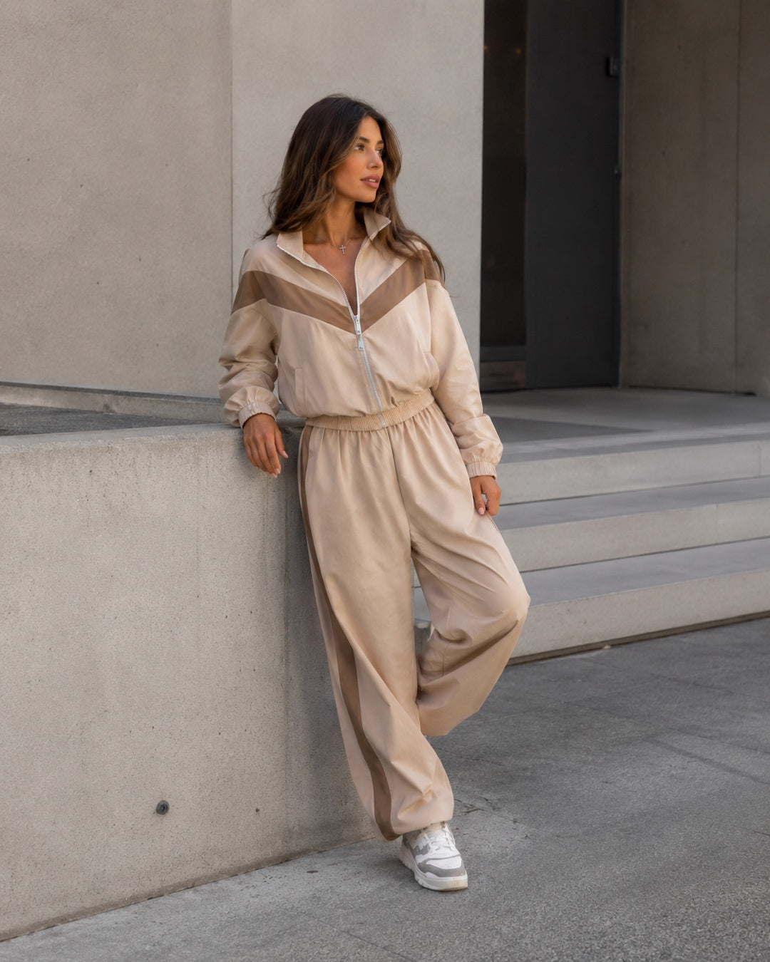 Vyla™ Retro Color-Block Zip-Up Tracksuit Set