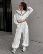 Vyla™ Retro Color-Block Zip-Up Tracksuit Set