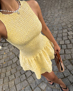 Vyla™ Hazel Plaid Smocked Mini Dress