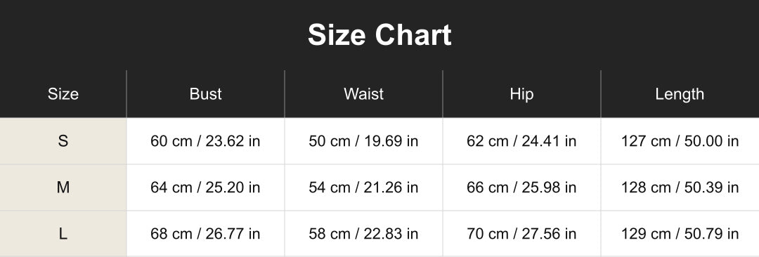 Aloveta cuct260519 size chart