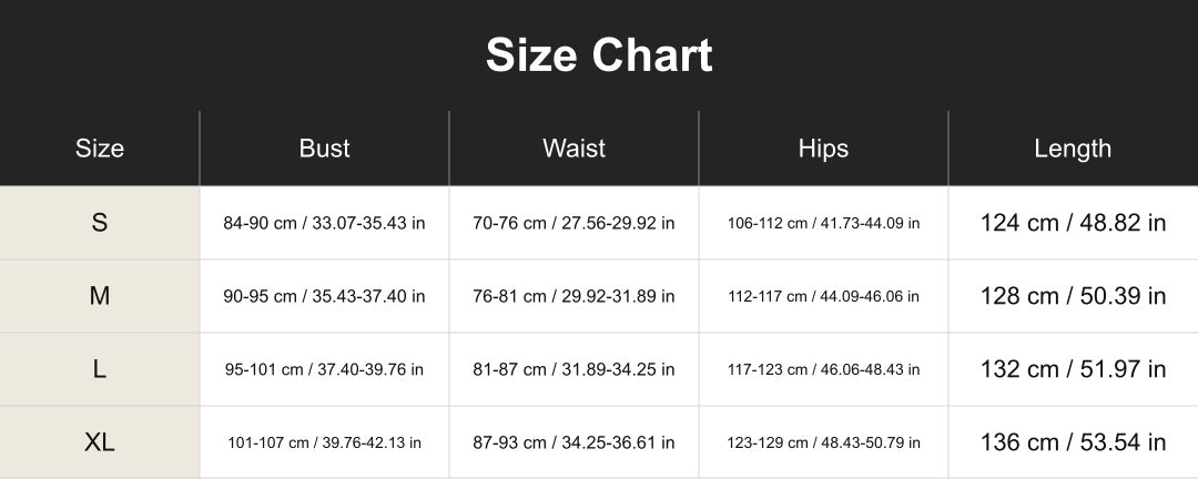 Aloveta cuct260523 size chart