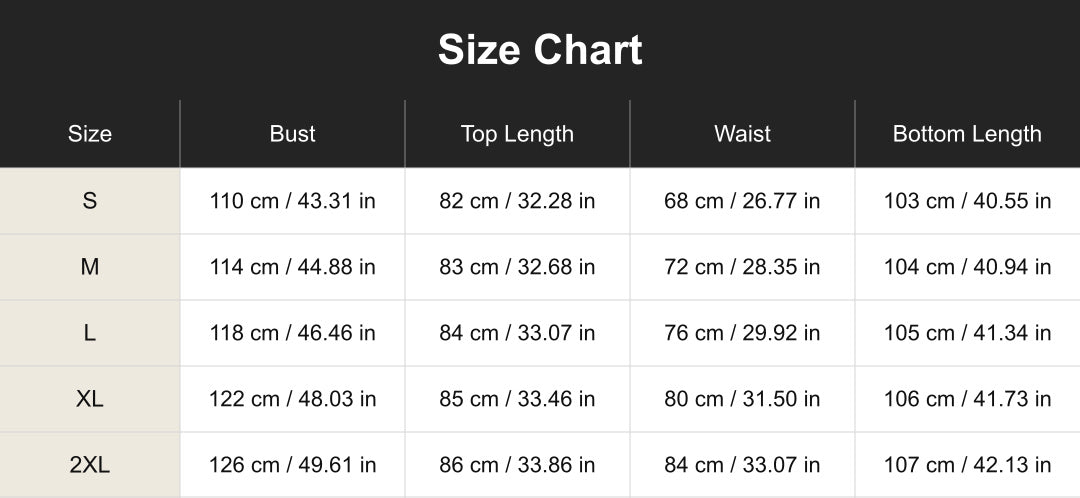 Aloveta cuct260628 size chart