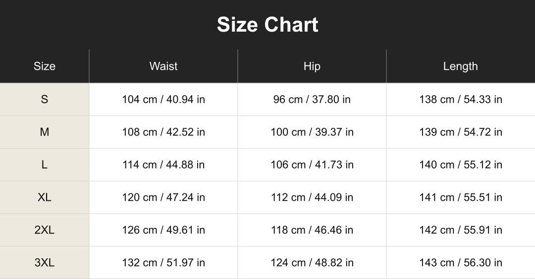 Aloveta cuct260634 size chart