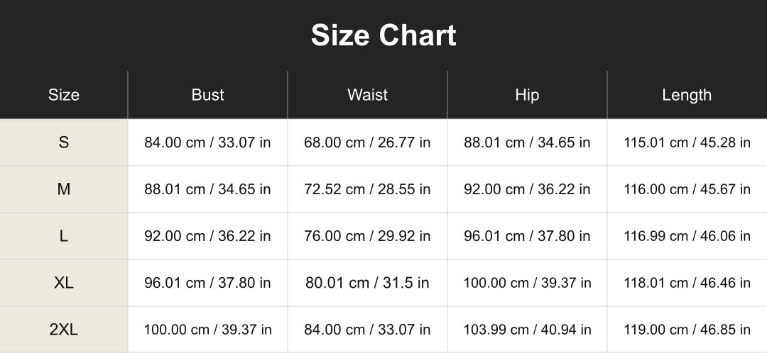 Aloveta cuct260763 size chart