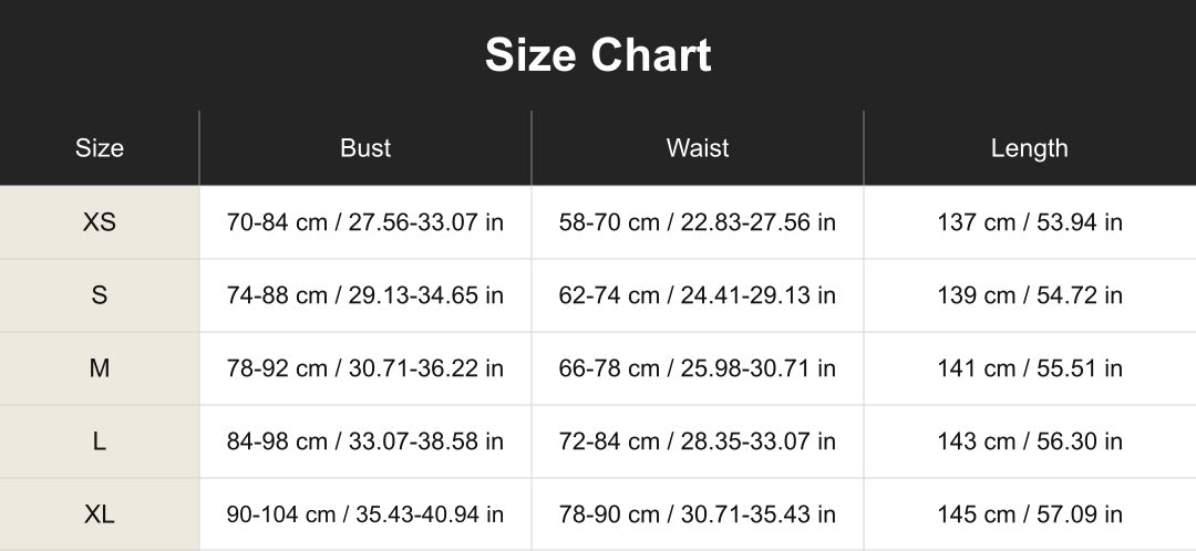 Aloveta cuct260803 size chart