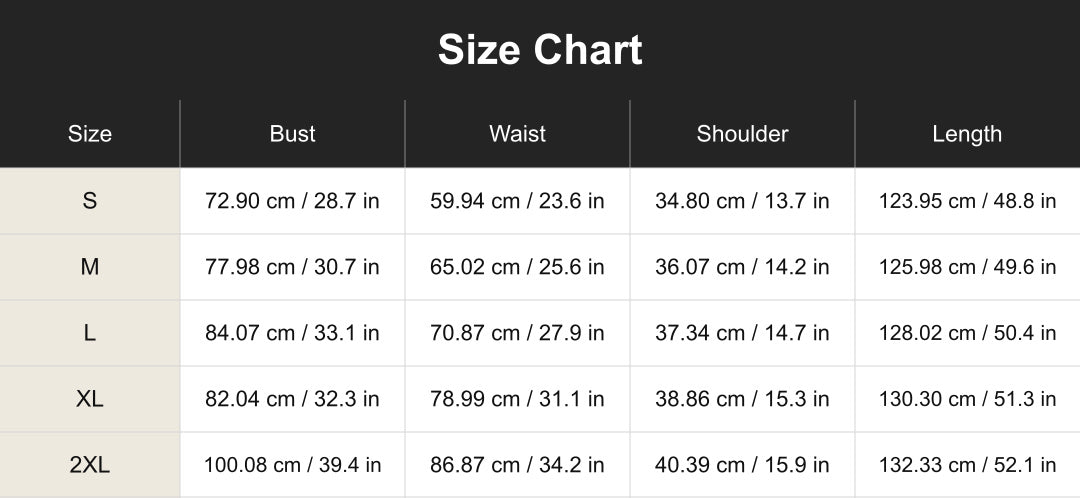 Aloveta cuct260804 size chart