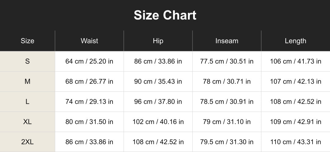 Aloveta cuct260816 size chart