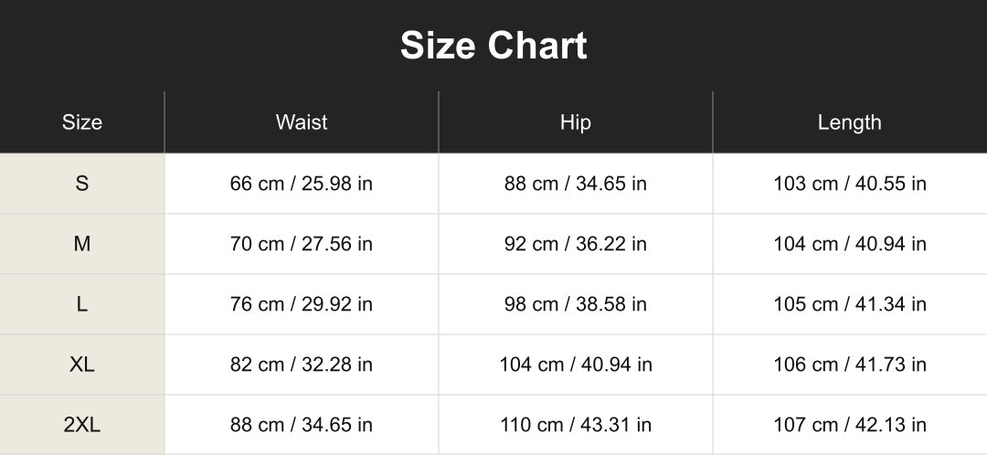 Aloveta cuct260821 size chart