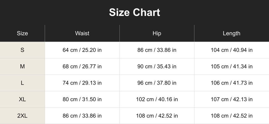 Aloveta cuct260826 size chart