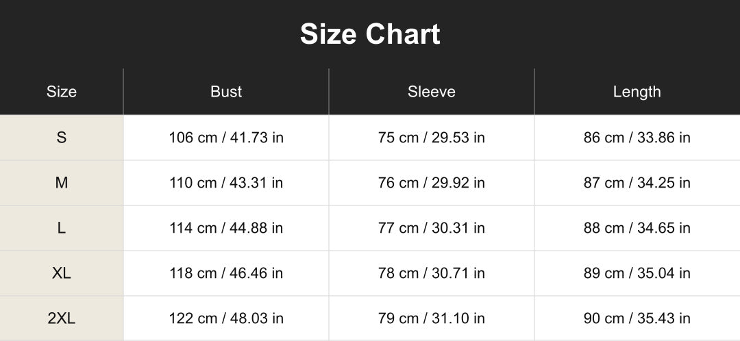 Aloveta cuct260837 size chart